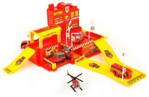 Remiza strażacka - autka + helikopter