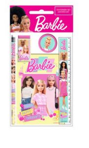 Barbie zestaw szkolny 5 elementów linijka ołówek..