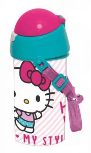 Hello Kitty bidon ze słomką i paskiem bez BPA