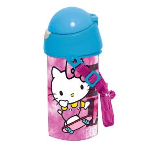 Hello Kitty bidon ze słomką i paskiem bez BPA