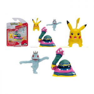 Pokemon figurka bitewna 3 sztuki Pikachu Machop Alolan muk