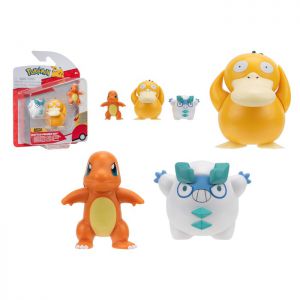 Pokemon figurka bitewna 3 sztuki Galarian Psyduck Charmander