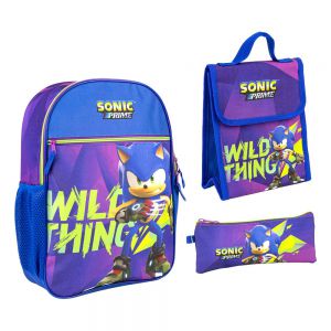 Sonic Prime plecak szkolny z piórnikiem torbą na przekąski