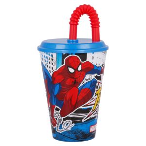 Spiderman kubek ze słomką