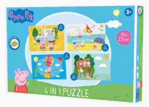 Swinka Peppa puzzle 4 komplety 4w1